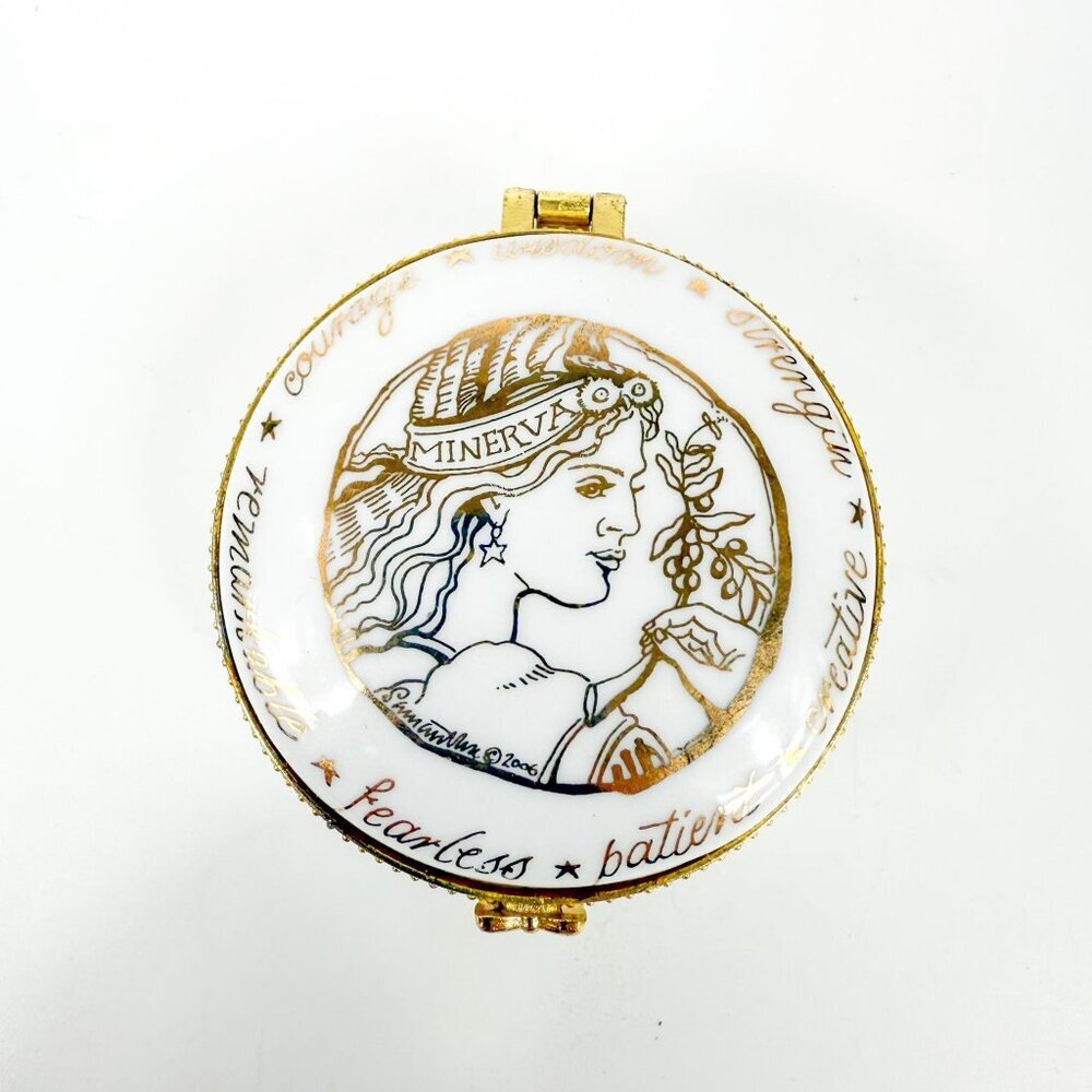 Hand- Painted 2009 Maria Shriver First 1st Lady California Trinket Box Minerva